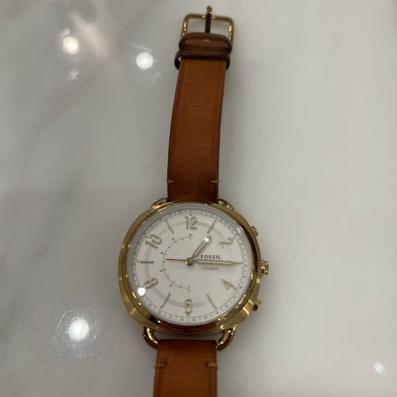 Fossil hybrid smart watch brown leather gold watch - Picture 5 of 6